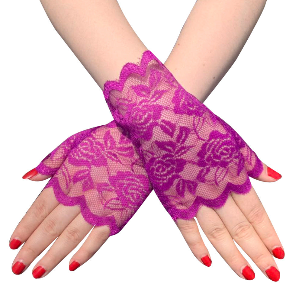 Women's Sun-proof Short Half-finger Lace Gloves