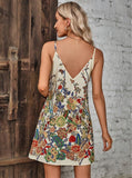 Spring Women's Retro Printed Sleeveless Dress