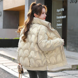 Women's Cotton-padded Coat Korean Style Quilted Jacket Stand Collar Cotton-padded Jacket