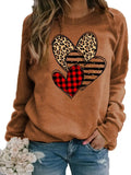 Women's Printed Long Sleeve Crew Neck Sweater