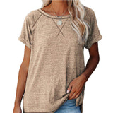 Fashion Slim-fit Solid Color Women's T-shirt