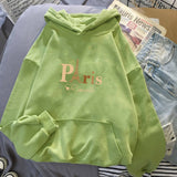 Letter Printed Hoodie Female Couple's Tops