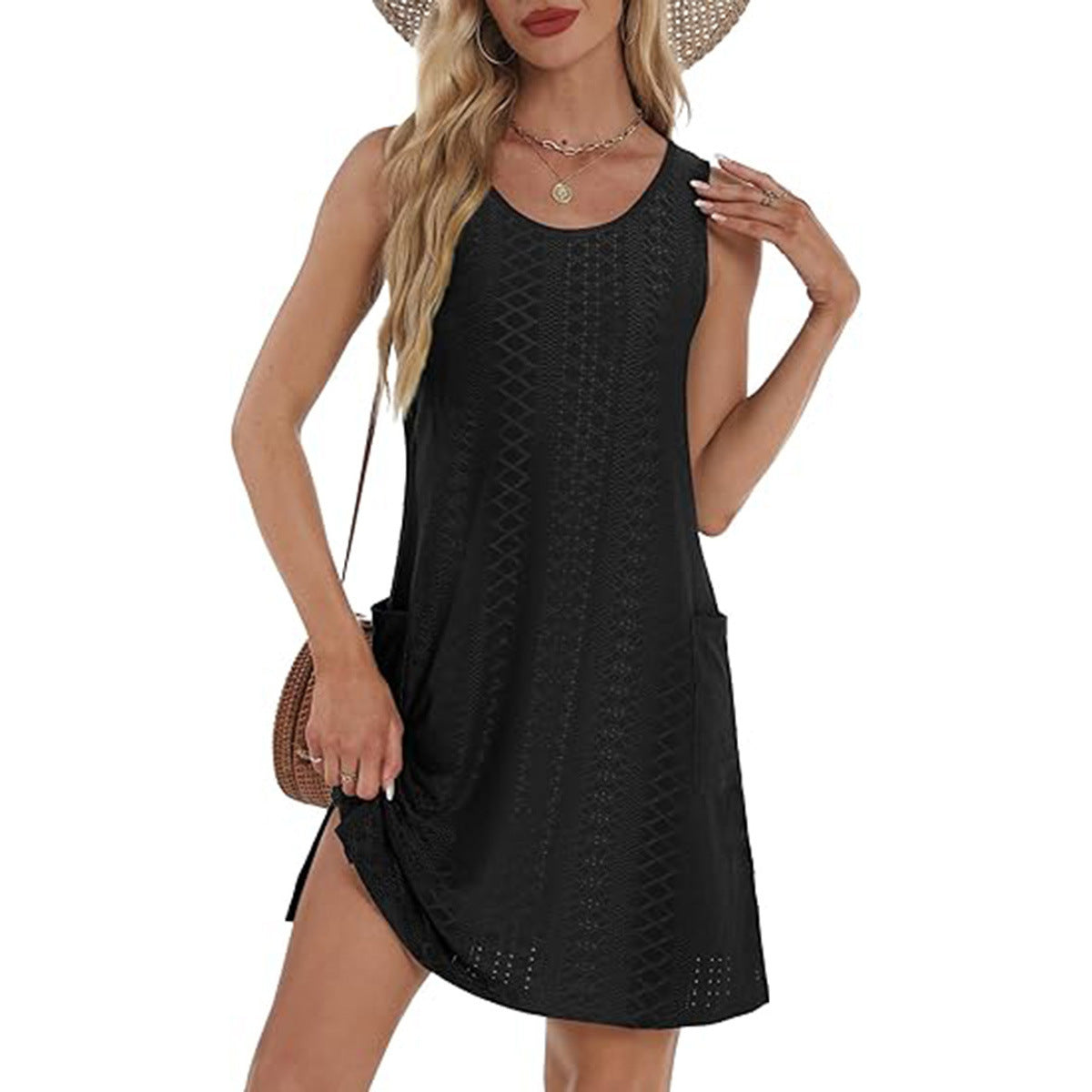 Women's Sleeveless Pocket Vest Dress