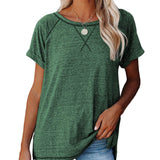 Fashion Slim-fit Solid Color Women's T-shirt