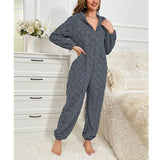 Casual Home Warm Coral Fleece One-piece Pajamas