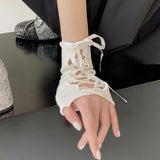 Lace-up Oversleeves Jk Girl Open Finger Cos Gloves