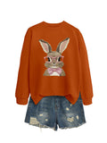 Brown Rabbit Bow Round Neck Sports Sweater