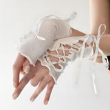 Lace-up Oversleeves Jk Girl Open Finger Cos Gloves