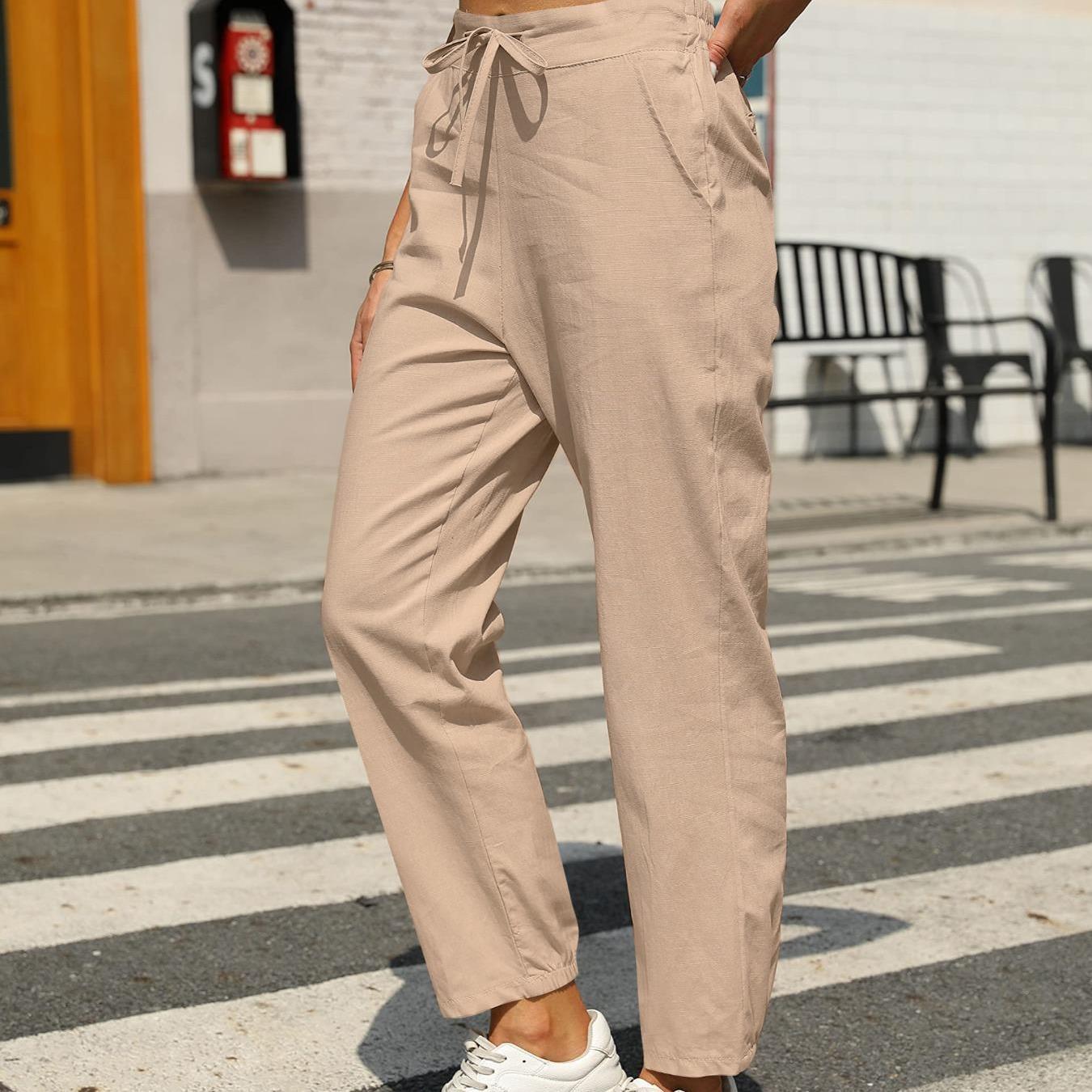 Women's New Casual Cotton And Linen Trousers