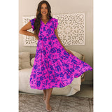 Women's Fashion Floral Ruffle Sleeve Dress