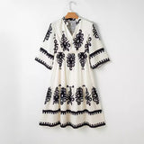 Women's Robe Fashion Printed Elegant Lace-up Dress