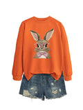 Brown Rabbit Bow Round Neck Sports Sweater