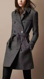 Double Breasted Casual Woolen Coat Women's Clothing