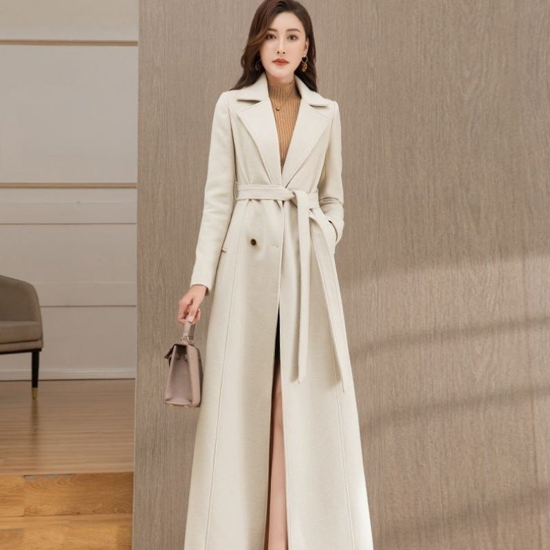 Woolen Double-breasted Elegant Cashmere Coat