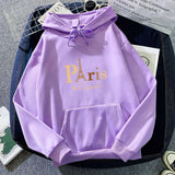 Letter Printed Hoodie Female Couple's Tops