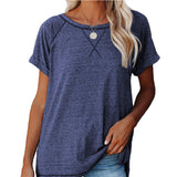 Fashion Slim-fit Solid Color Women's T-shirt