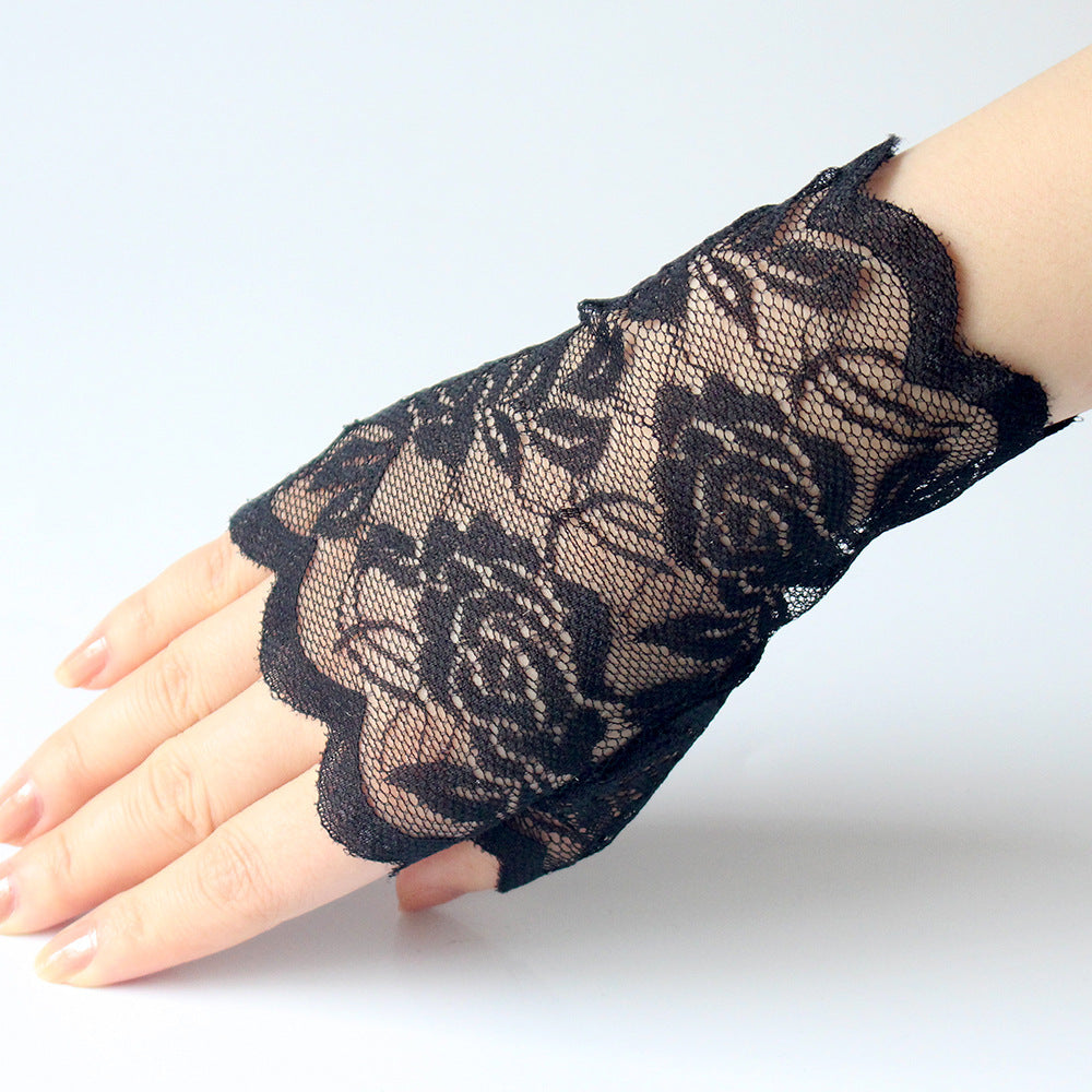 Women's Sun-proof Short Half-finger Lace Gloves